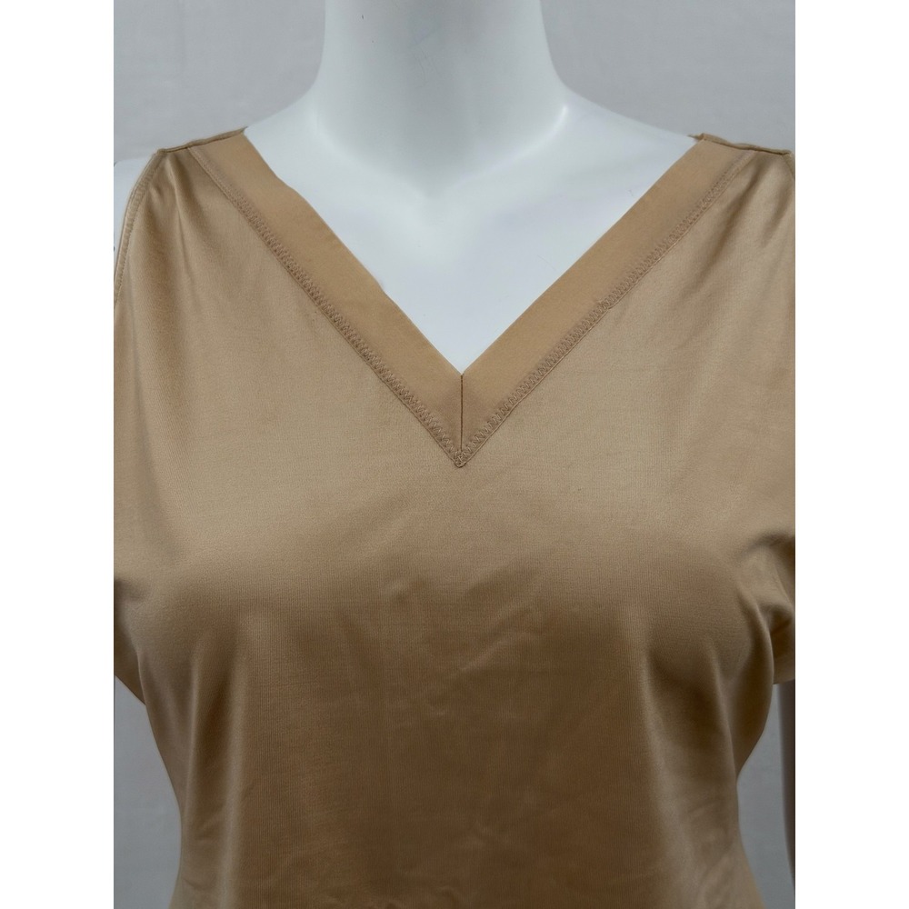 Spanx Top Womens 2X Tan Sleeveless Simplicity Tank V-Neck Stretch Slim Shapewear - Picture 2 of 10